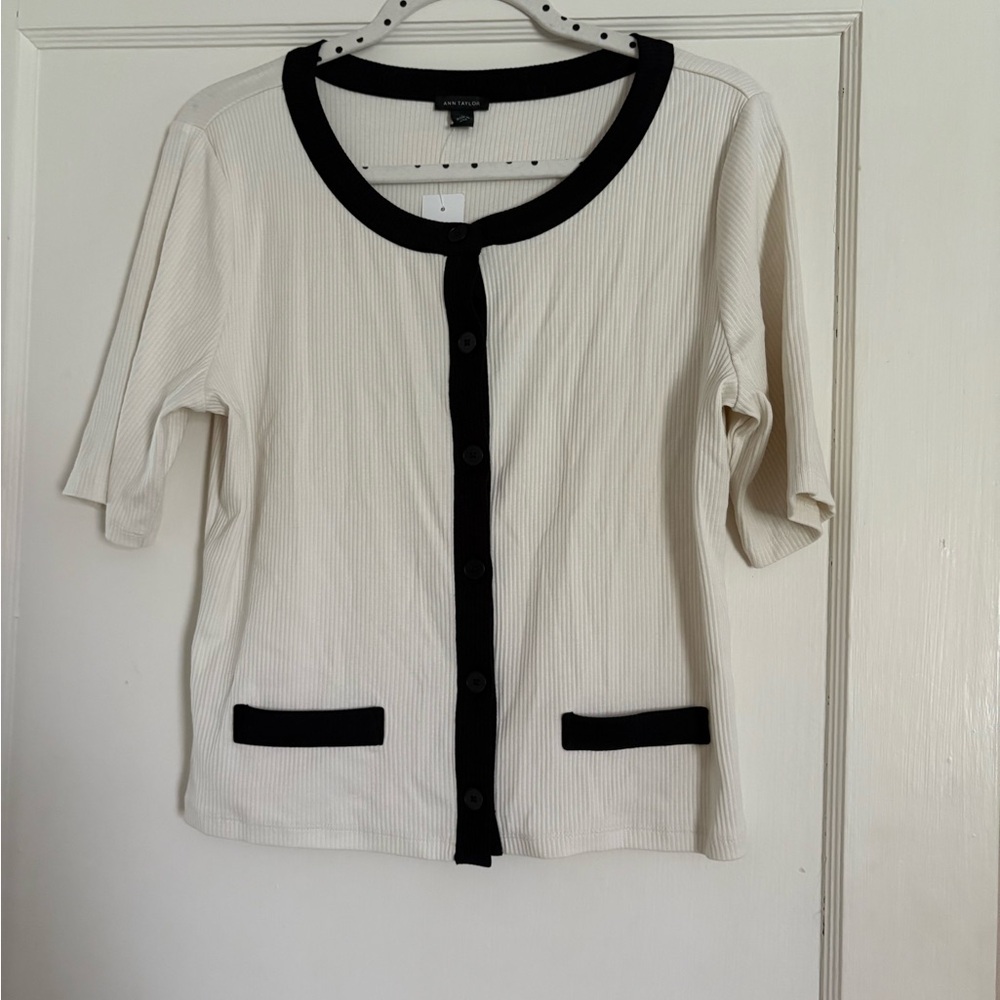 Ann Taylor Colorblock Pocket Cardigan - NWT
